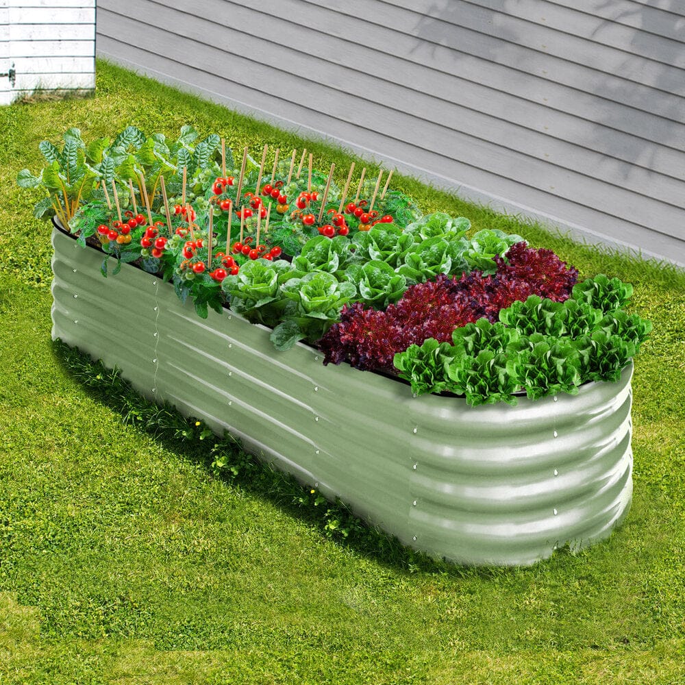 Garden Bed Planter Box Raised Container Galvanised Green
