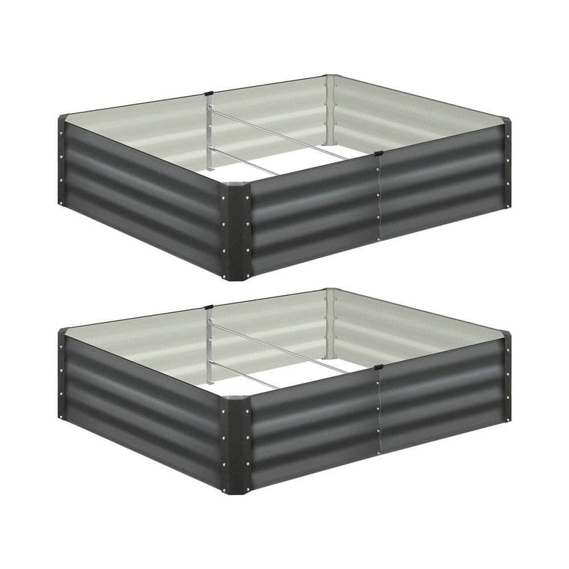 Garden Bed Raised Instant Planter x 2 Galvanised Steel 150