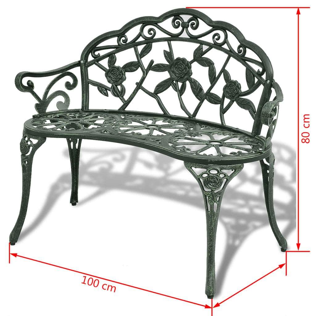 Garden Bench 100 cm Cast Aluminium Green - Simple deals