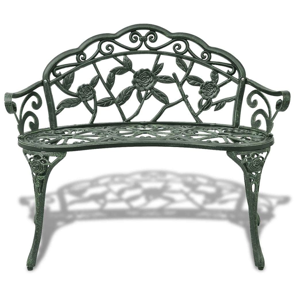 Garden Bench 100 cm Cast Aluminium Green - Simple deals