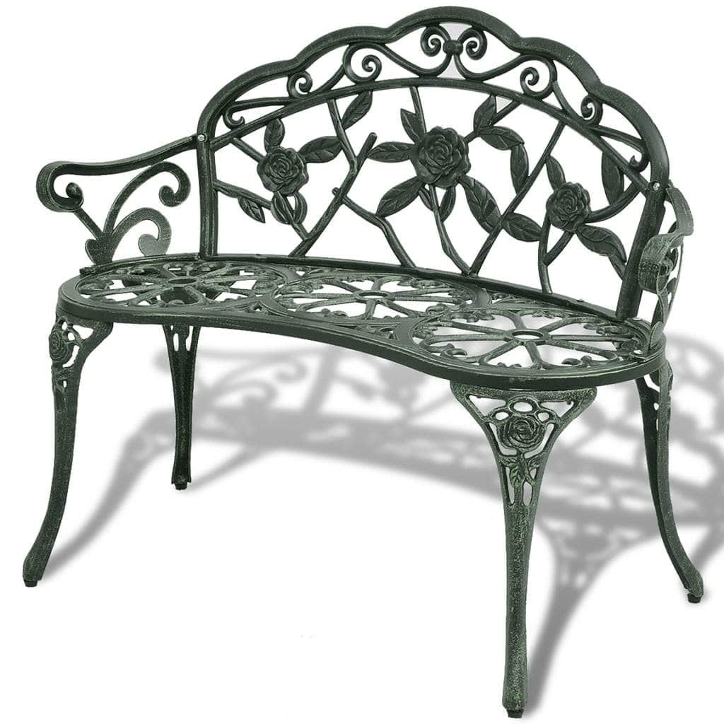Garden Bench 100 cm Cast Aluminium Green - Simple deals