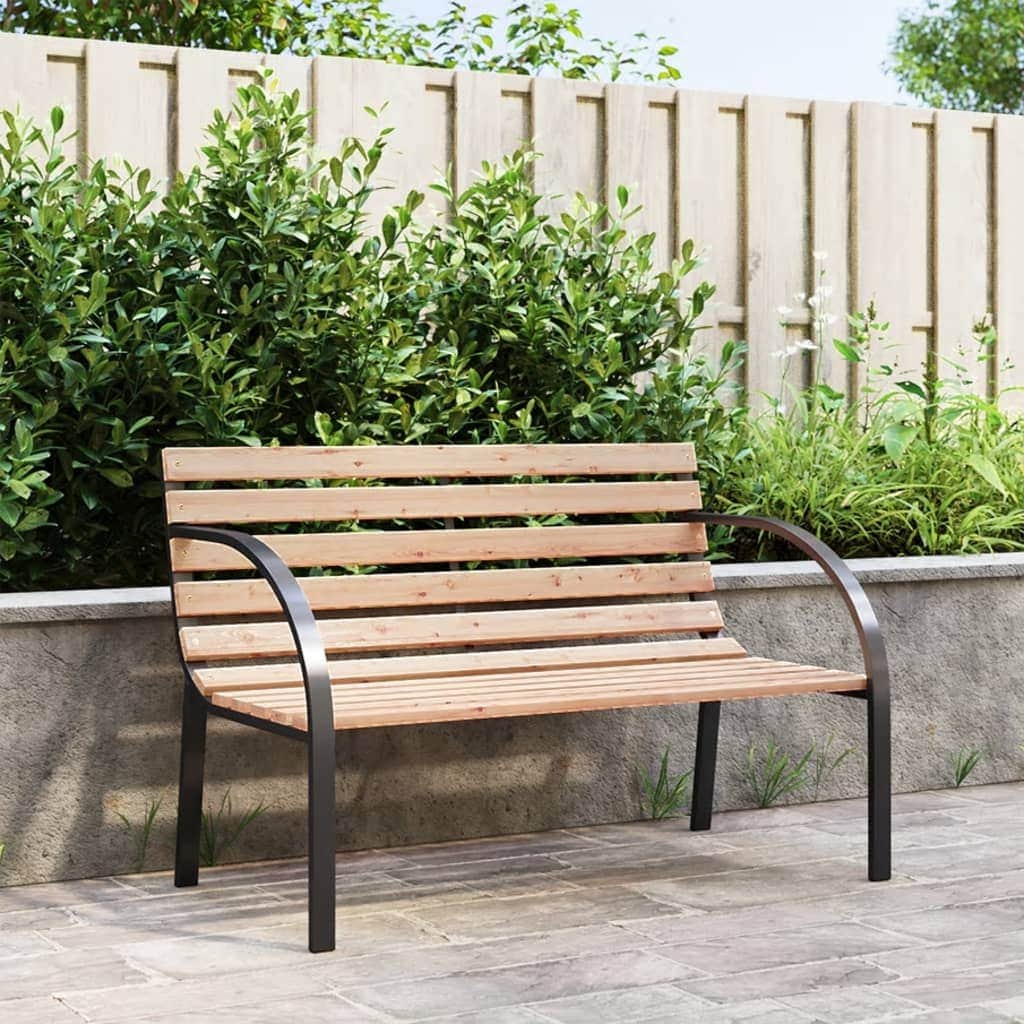 Garden Bench 112 cm Wood and Iron - Simple deals