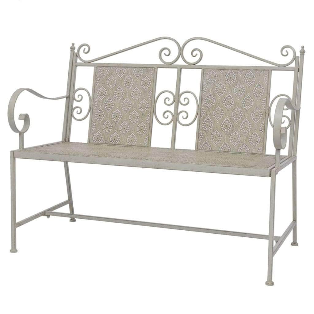 Garden Bench 115 cm Steel Grey - Simple deals