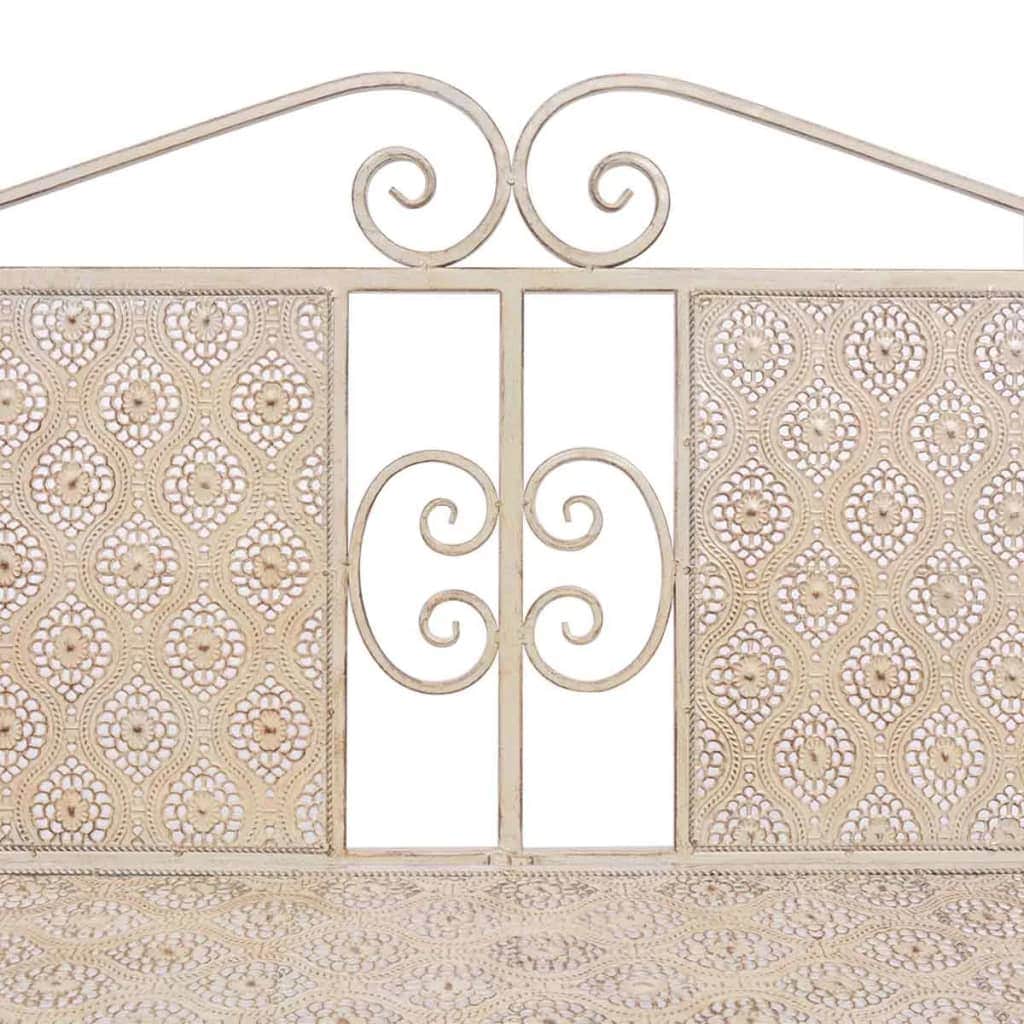 Garden Bench 115 cm Steel White