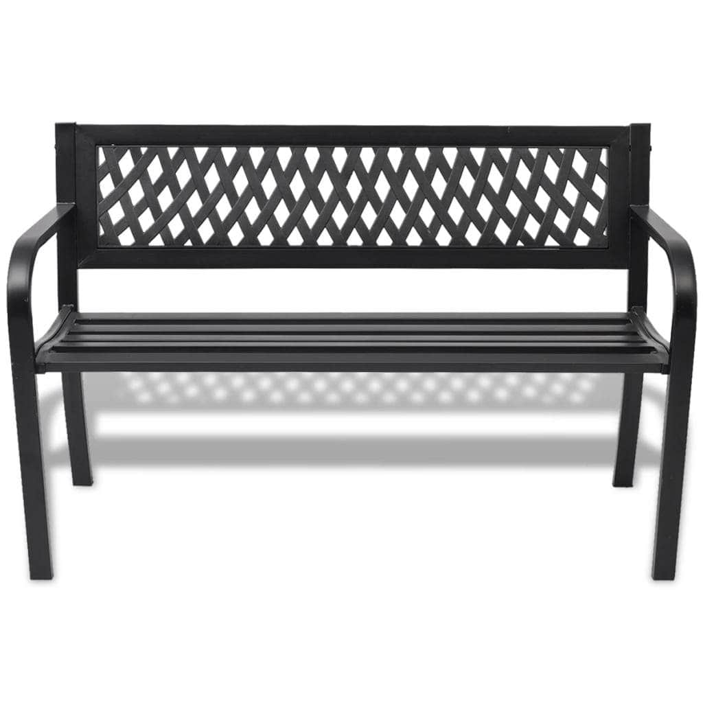 Garden Bench 118 cm Steel Black - Simple deals