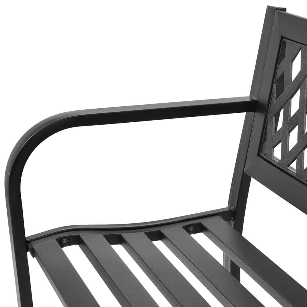 Garden Bench 118 cm Steel Black - Simple deals