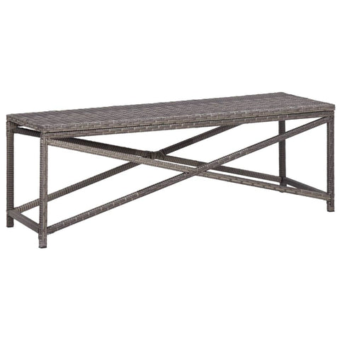 Garden Bench 120 cm Poly Rattan Grey