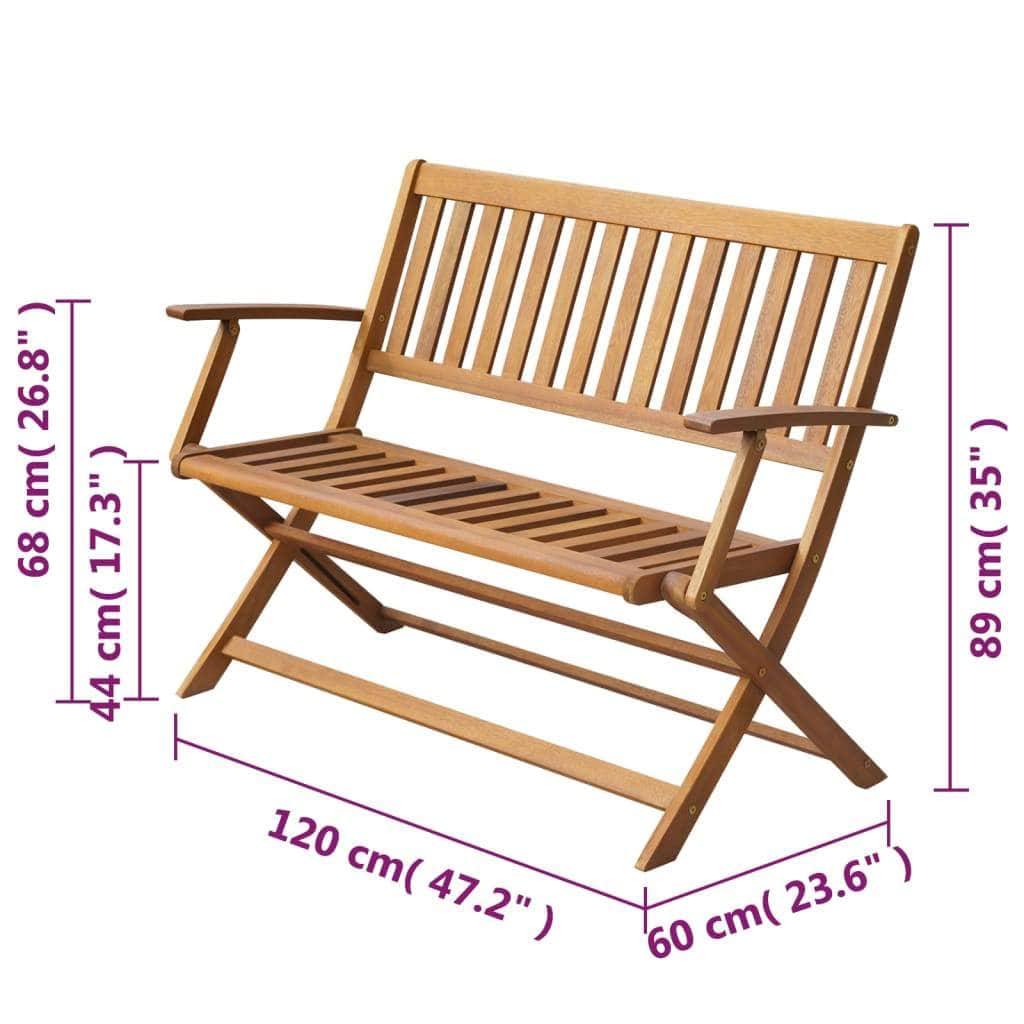 Garden Bench 120 cm Solid Acacia Wood - Simple deals