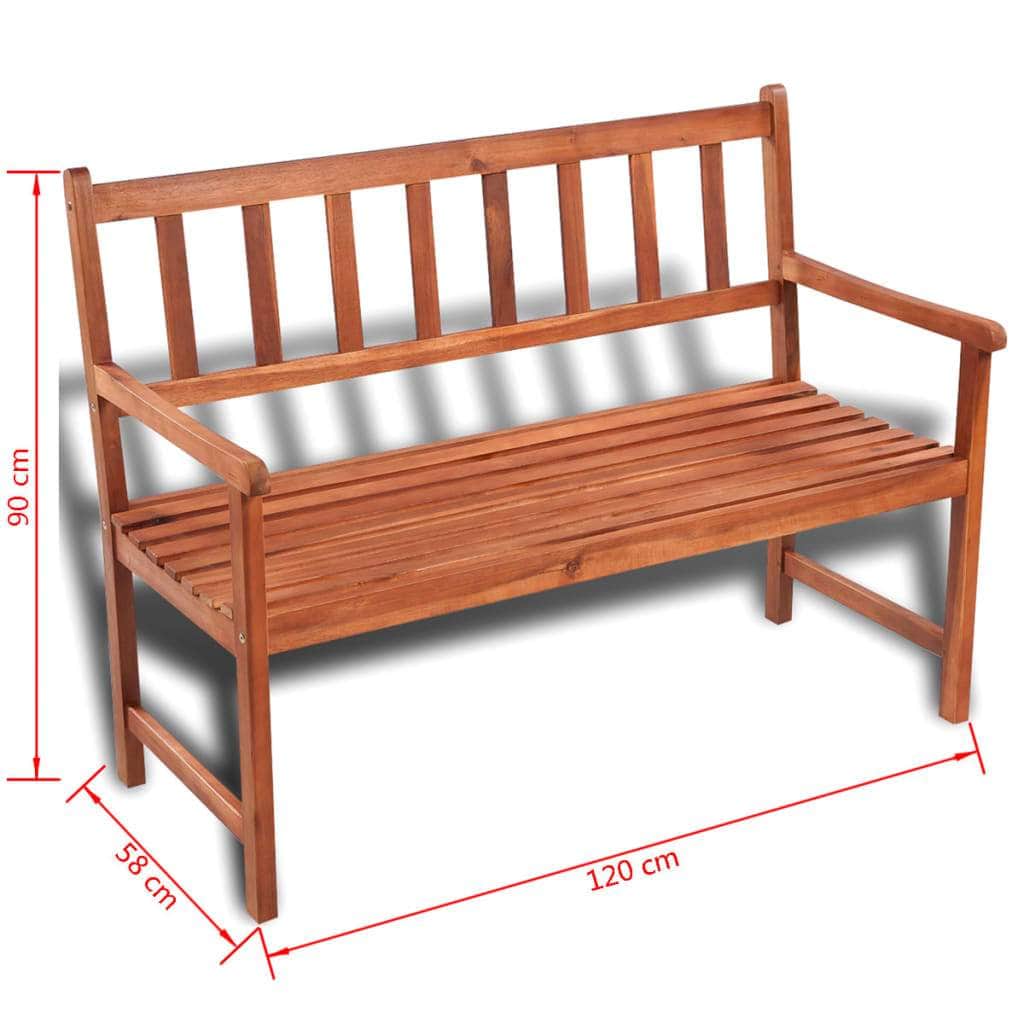 Garden Bench 120 cm Solid Acacia Wood - Simple deals