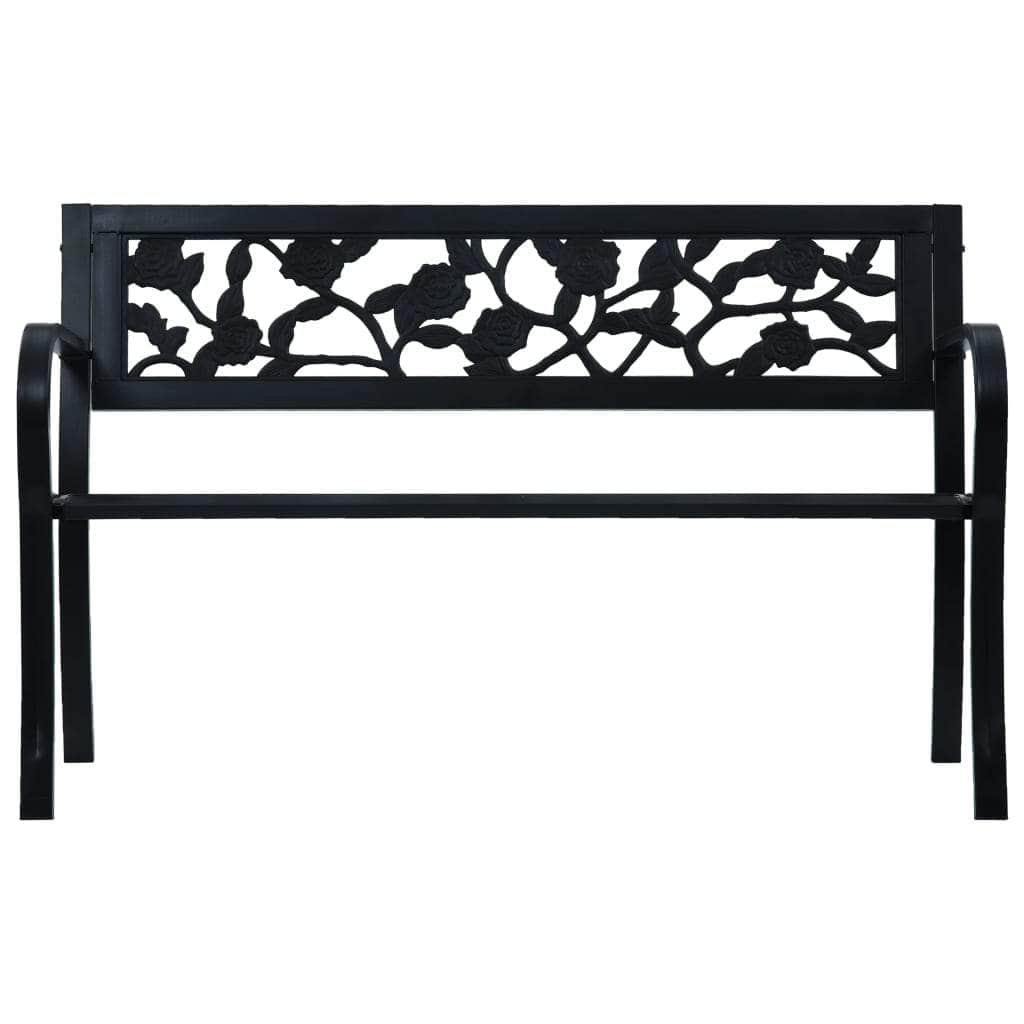 Garden Bench 125 cm Black Steel