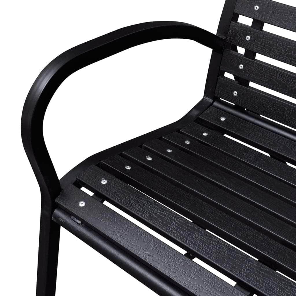 Garden Bench 125 cm Steel and WPC Black - Simple deals