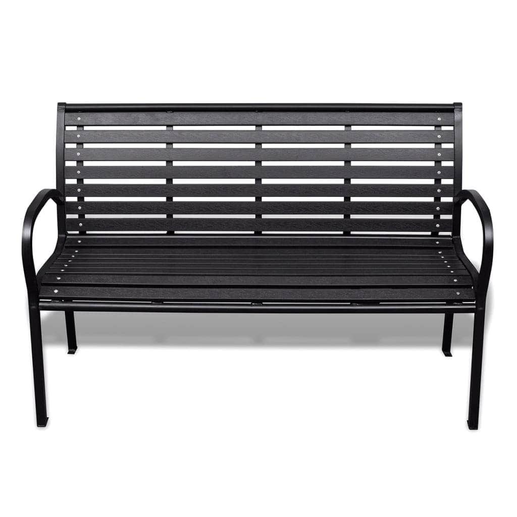 Garden Bench 125 cm Steel and WPC Black - Simple deals