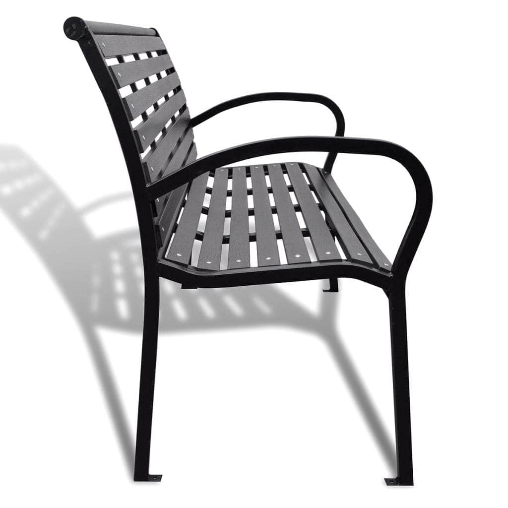 Garden Bench 125 cm Steel and WPC Black - Simple deals