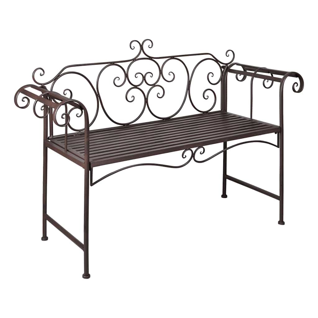Garden Bench 132 cm Steel Antique Brown - Simple deals