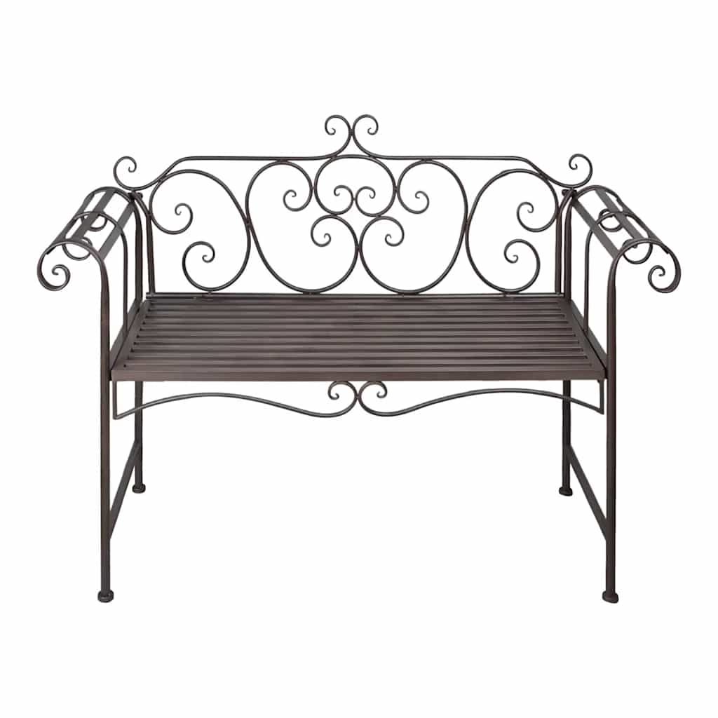 Garden Bench 132 cm Steel Antique Brown - Simple deals
