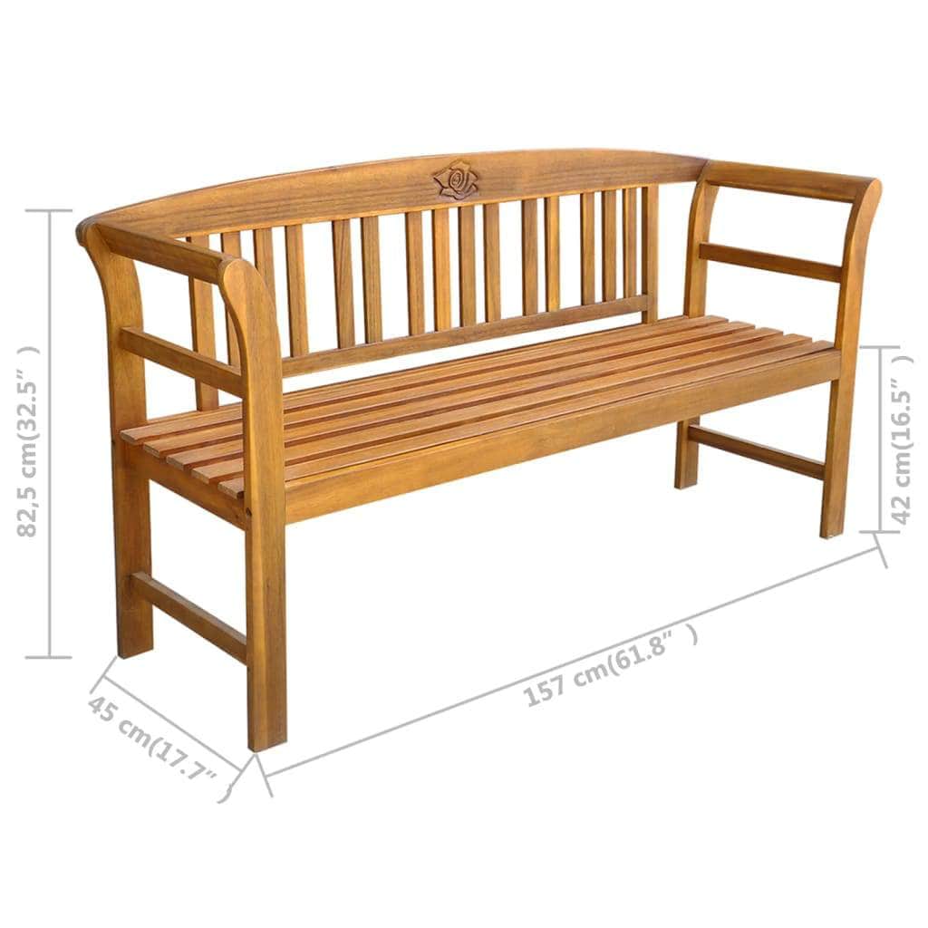 Garden Bench 157 cm Solid Acacia Wood - Simple deals