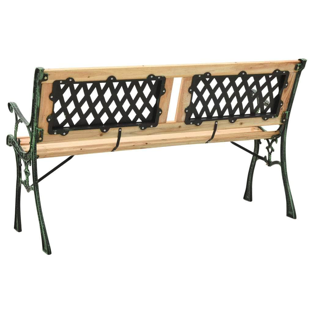 Garden Bench Cast Iron and Solid Firwood