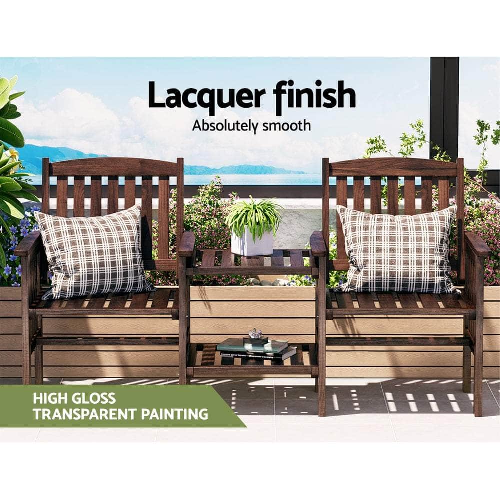 Garden Bench Chair Table Loveseat Wooden Outdoor Furniture Patio Park Charcoal