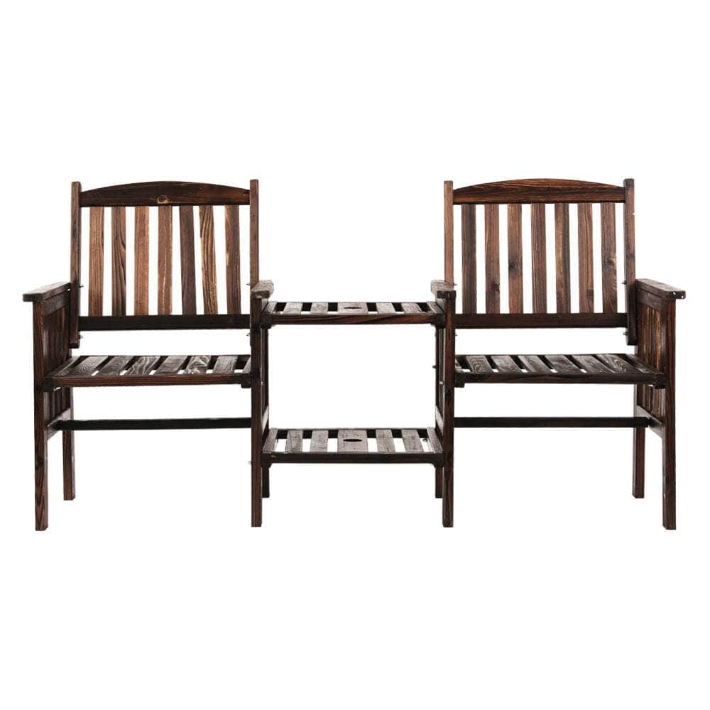 Garden Bench Chair Table Loveseat Wooden Outdoor Furniture Patio Park Charcoal
