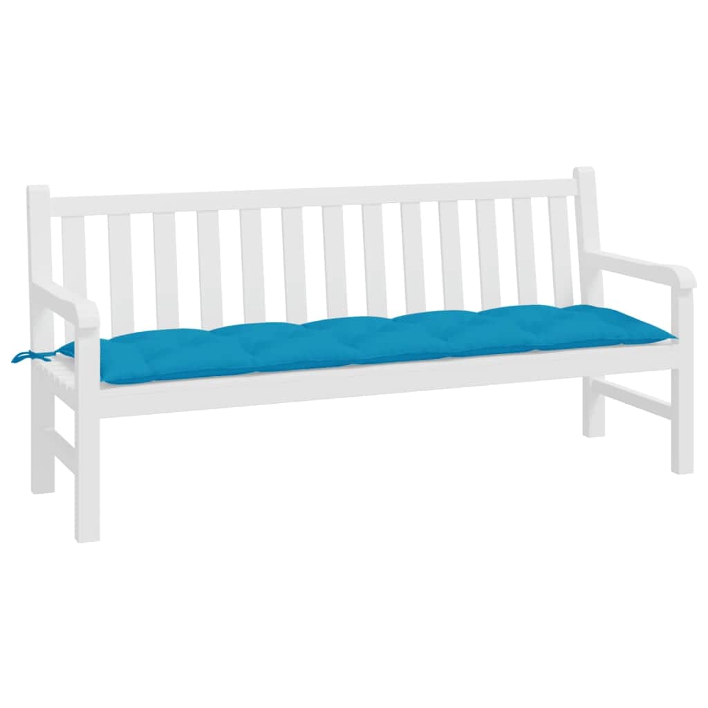 Fabric finish - Garden Bench Cushion Light Blue 180x50x7cm Fabric Outdoor Seat Pad