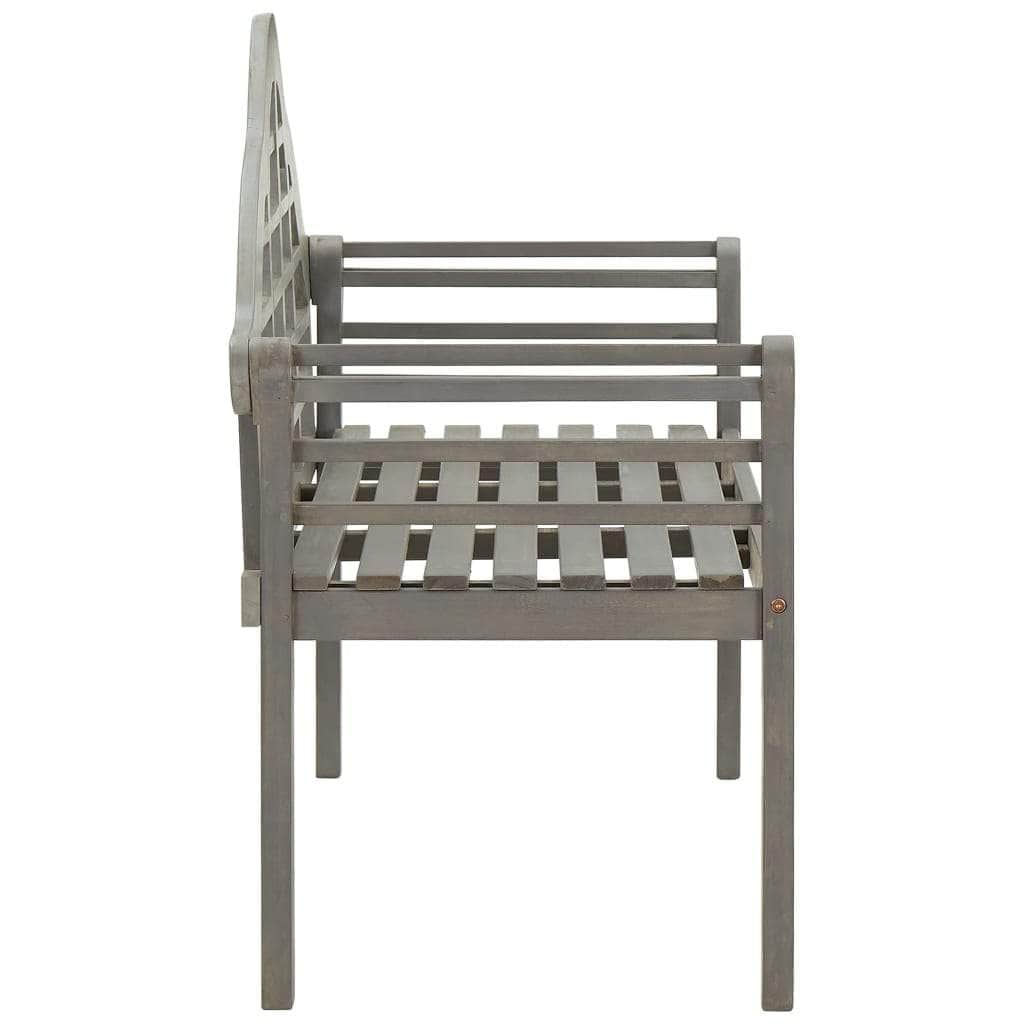 Garden Bench Grey Wash 135 cm Solid Acacia Wood
