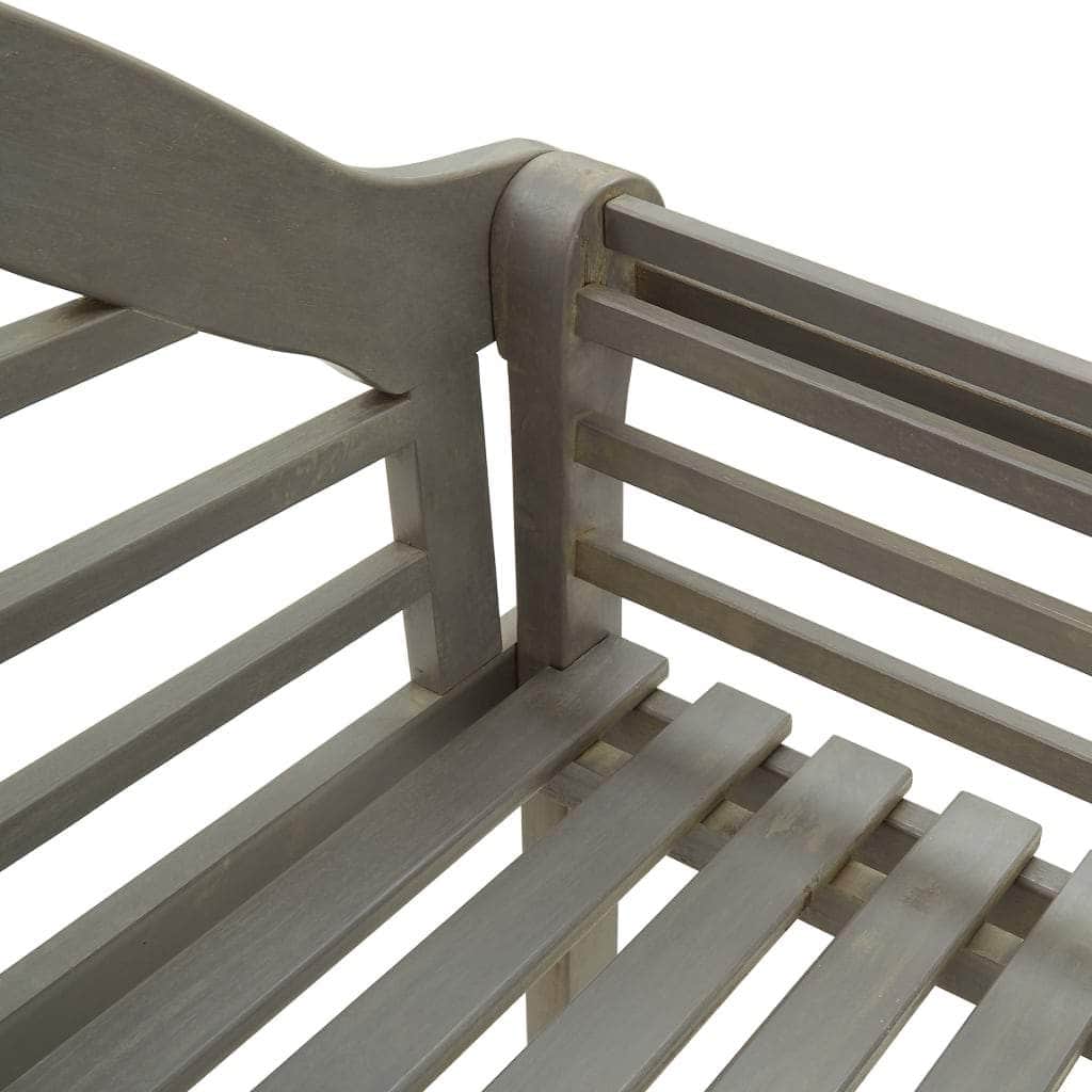Garden Bench Grey Wash 135 cm Solid Acacia Wood