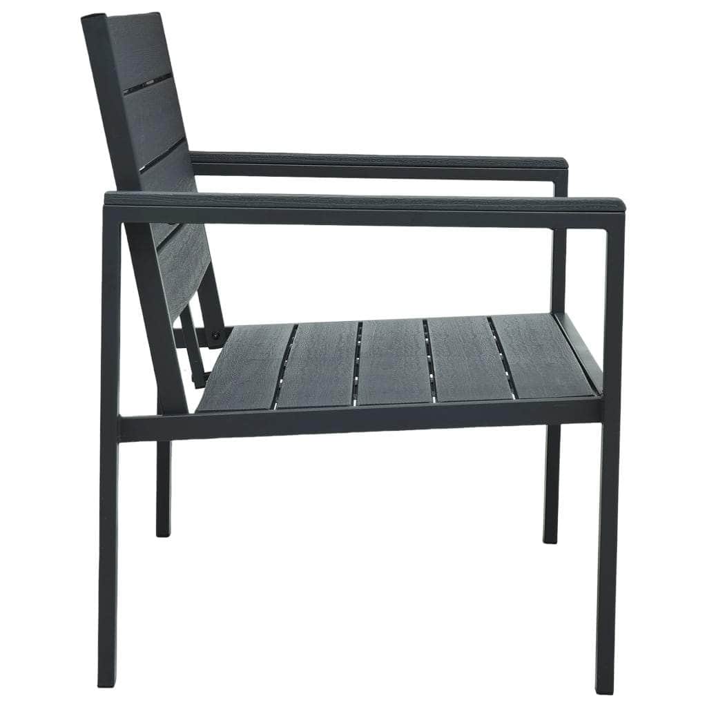 Garden Bench HDPE Grey Wood Look | Wood finish