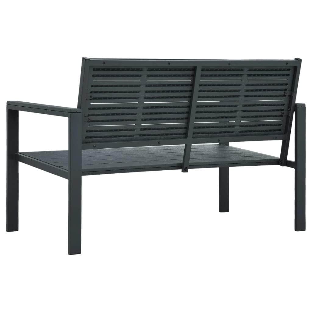 Outdoor Benches - Garden Bench HDPE Grey Wood Look