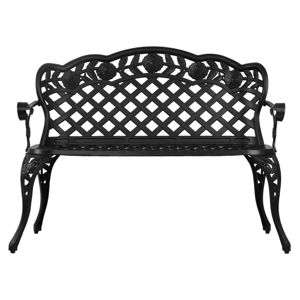 Garden Bench Patio Porch Park Lounge Cast Aluminium Outdoor Furniture