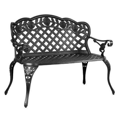 Garden Bench Patio Porch Park Lounge Cast Aluminium Outdoor Furniture