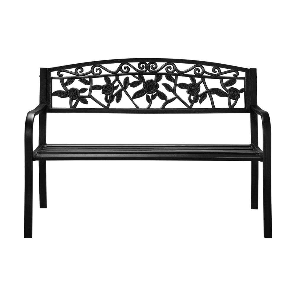 Garden Bench Seat Outdoor Furniture Patio Park Backyard Chair Black