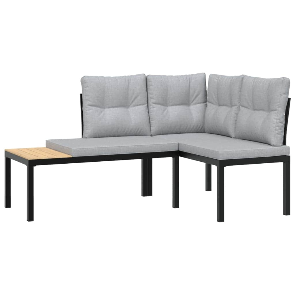 Garden Bench Set with Cushions 5 pcs Black