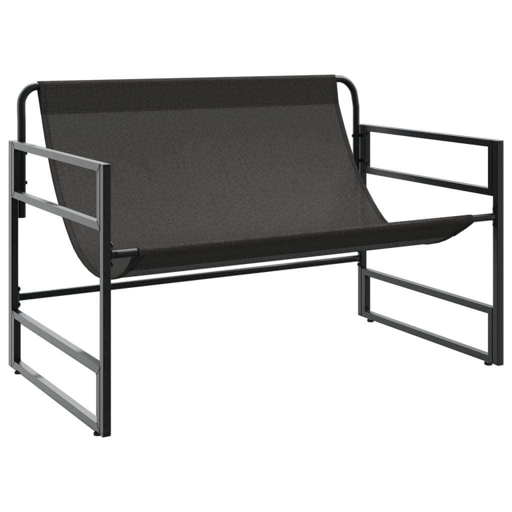 Steel finish - Garden Bench with Cushion Taupe 113 cm Steel