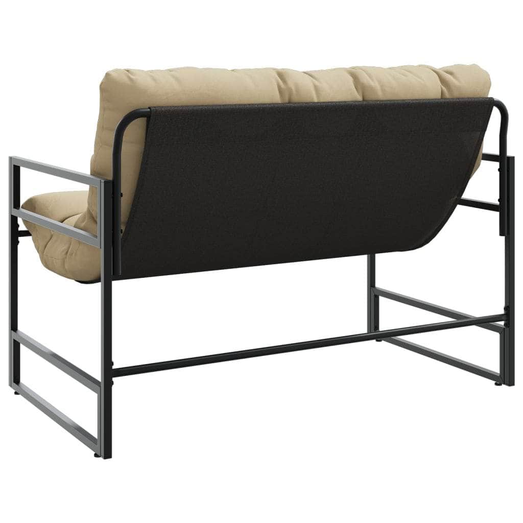 Garden Bench with Cushion Taupe 113 cm Steel | 113 Cm