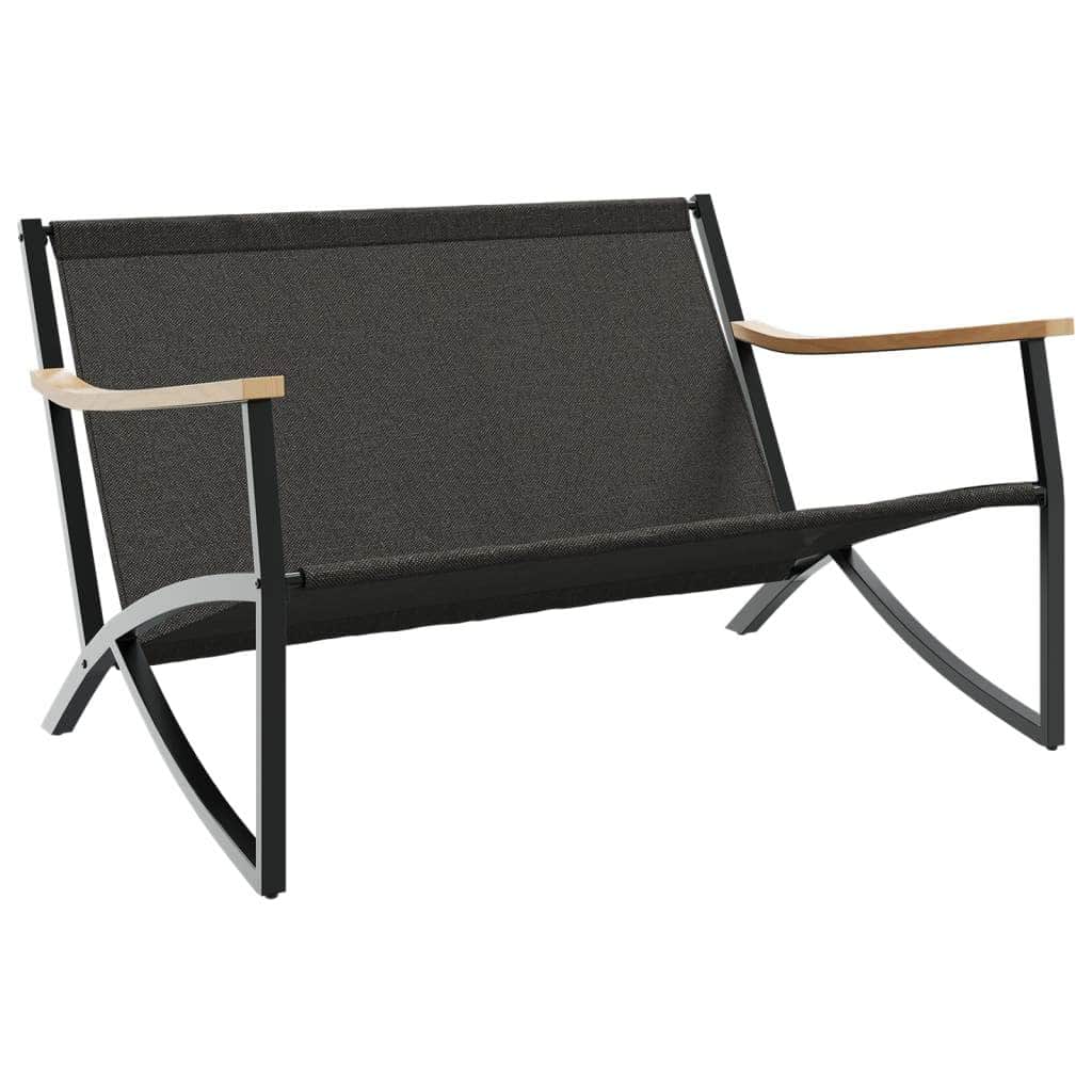 Outdoor Outdoor Furniture Sets - Garden Bench with Cushions 120 cm Black Steel