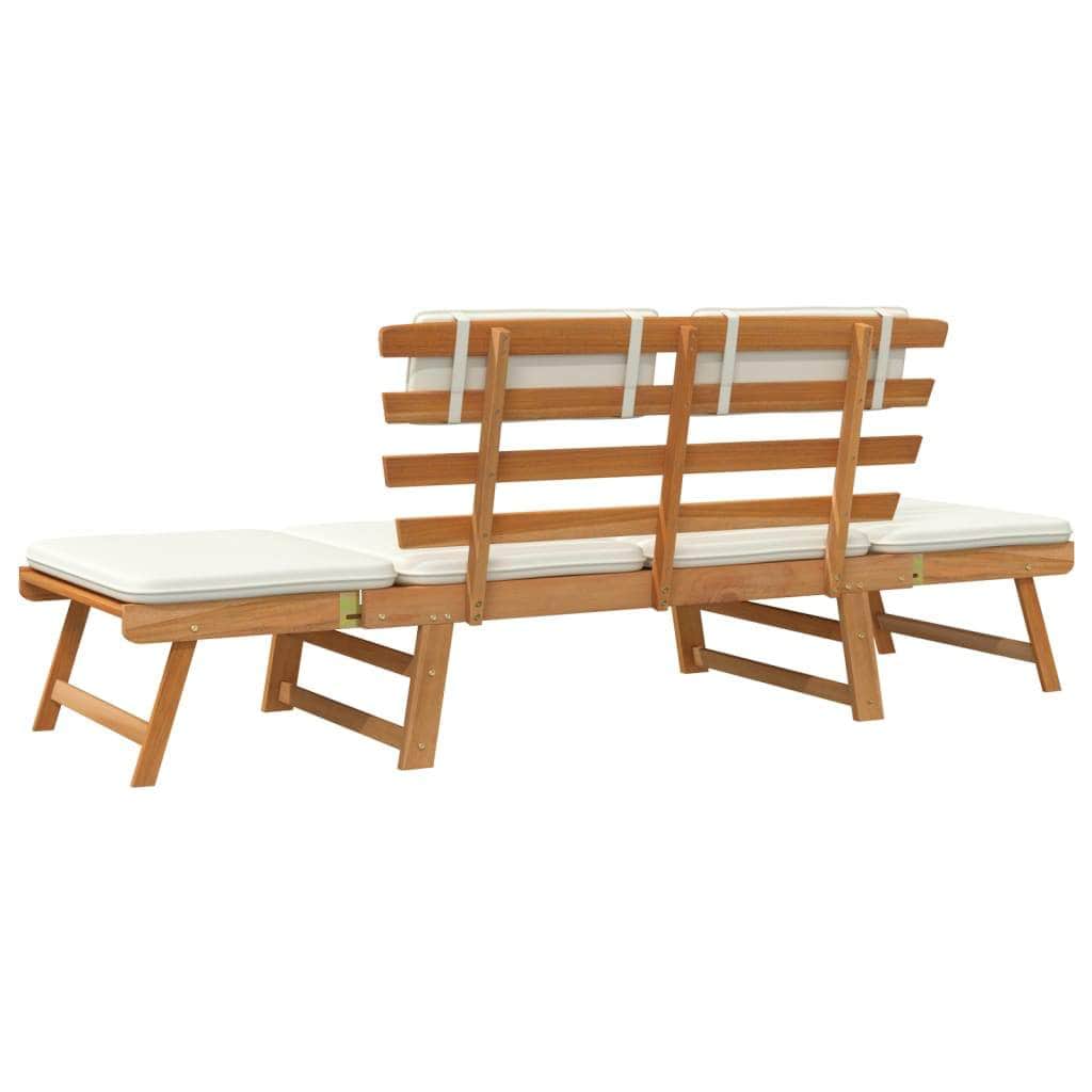 Garden Bench with Cushions 2 - in - 1 190 cm Solid Acacia Wood - Simple deals