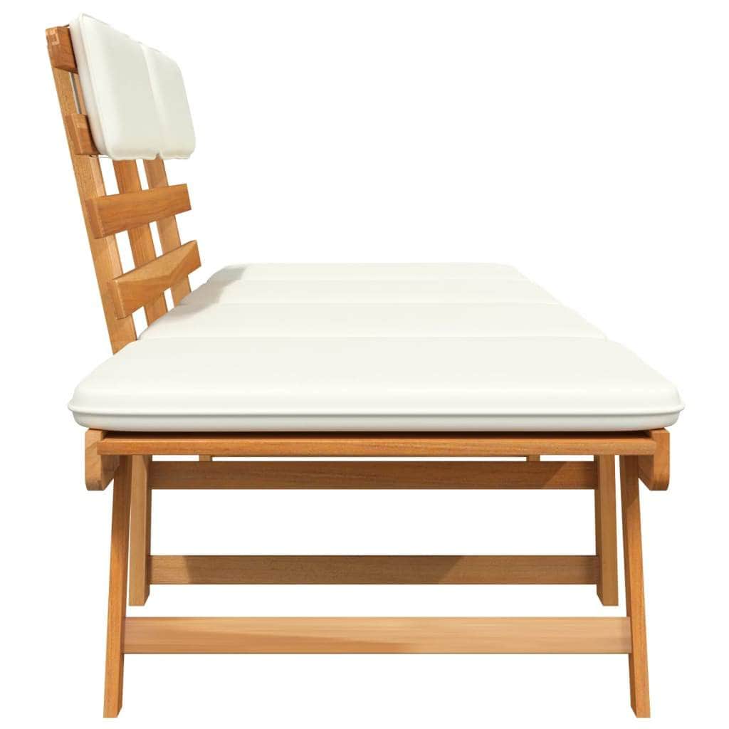 Garden Bench with Cushions 2 - in - 1 190 cm Solid Acacia Wood - Simple deals