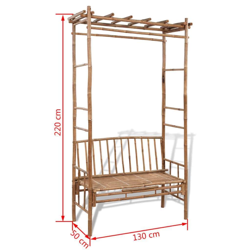 Garden Bench with Pergola 130 cm Bamboo