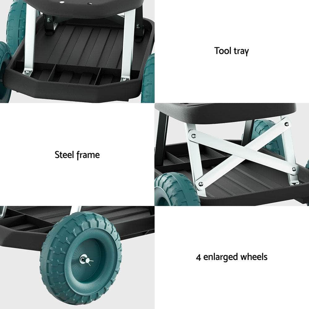 Garden Cart Rolling Stool With Wheels Gardening Helper Seat Farm Yard
