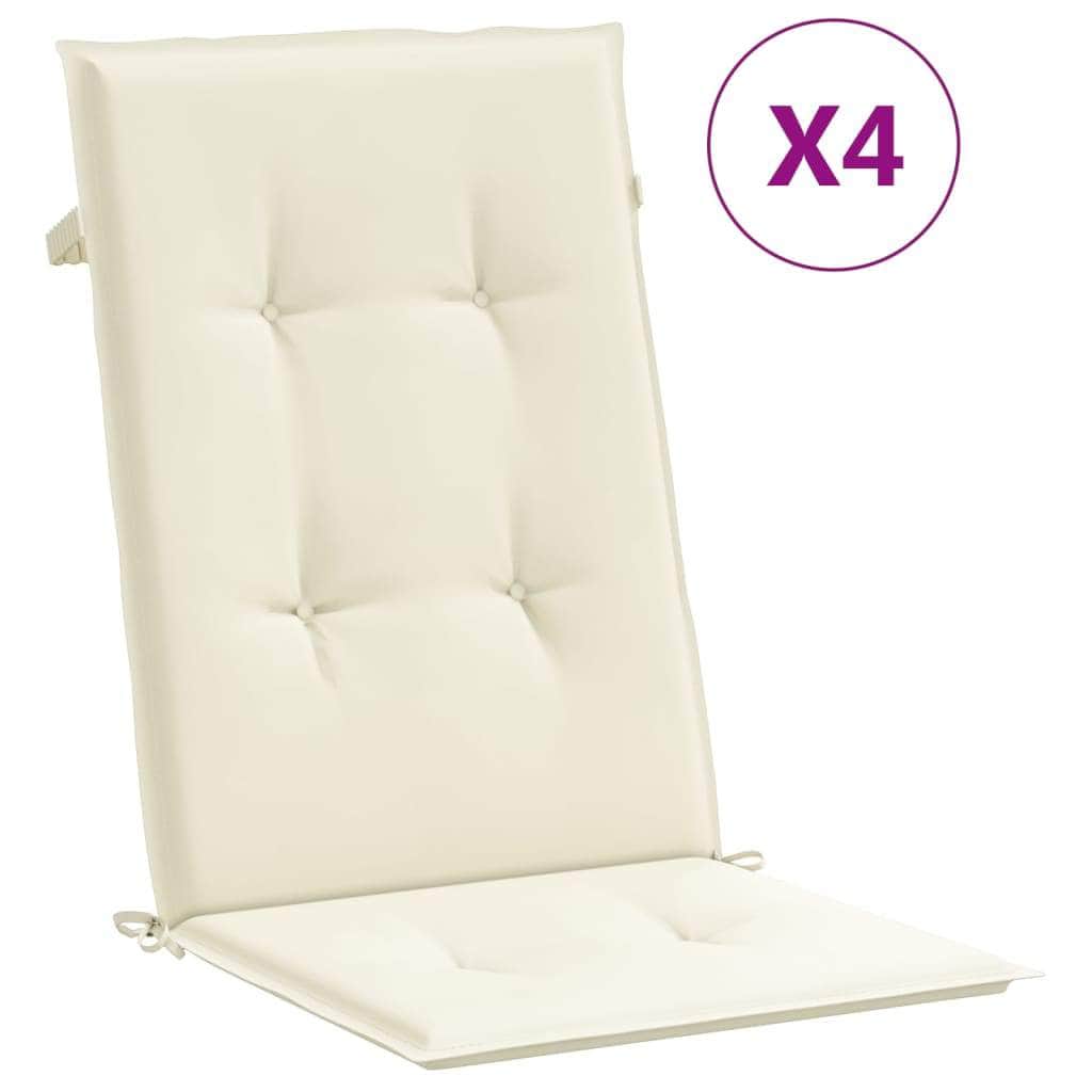 Garden Chair Cushions 4 pcs Cream