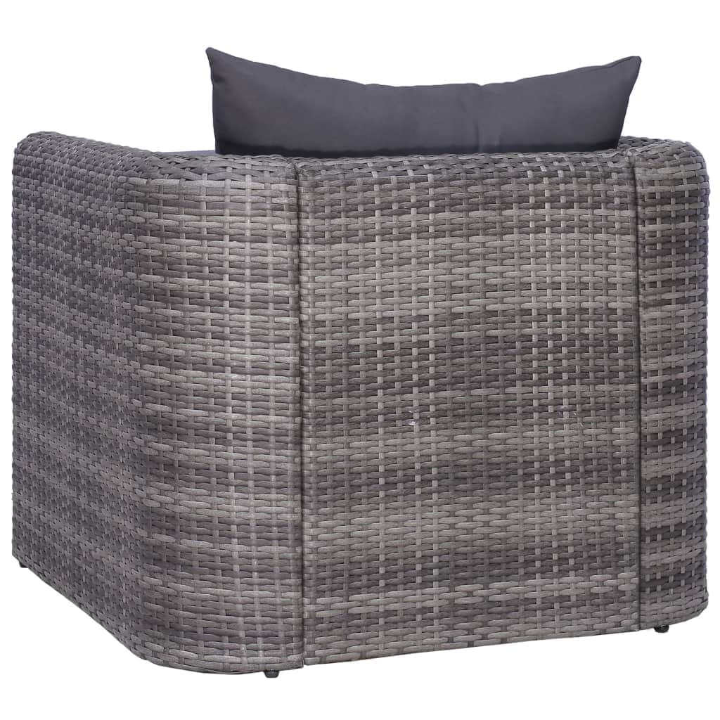 Garden Chair with Cushion and Pillow Poly Rattan Grey - Simple deals