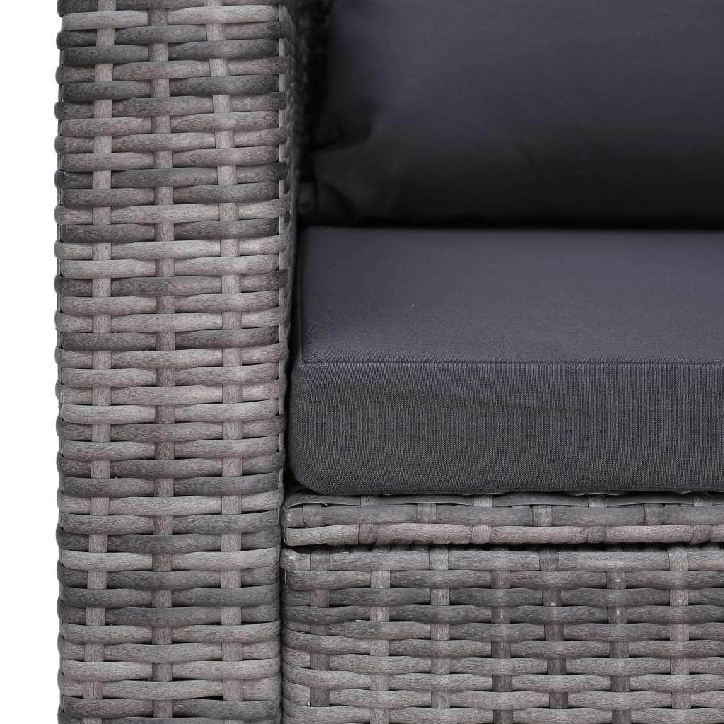 Garden Chair with Cushion and Pillow Poly Rattan Grey - Simple deals