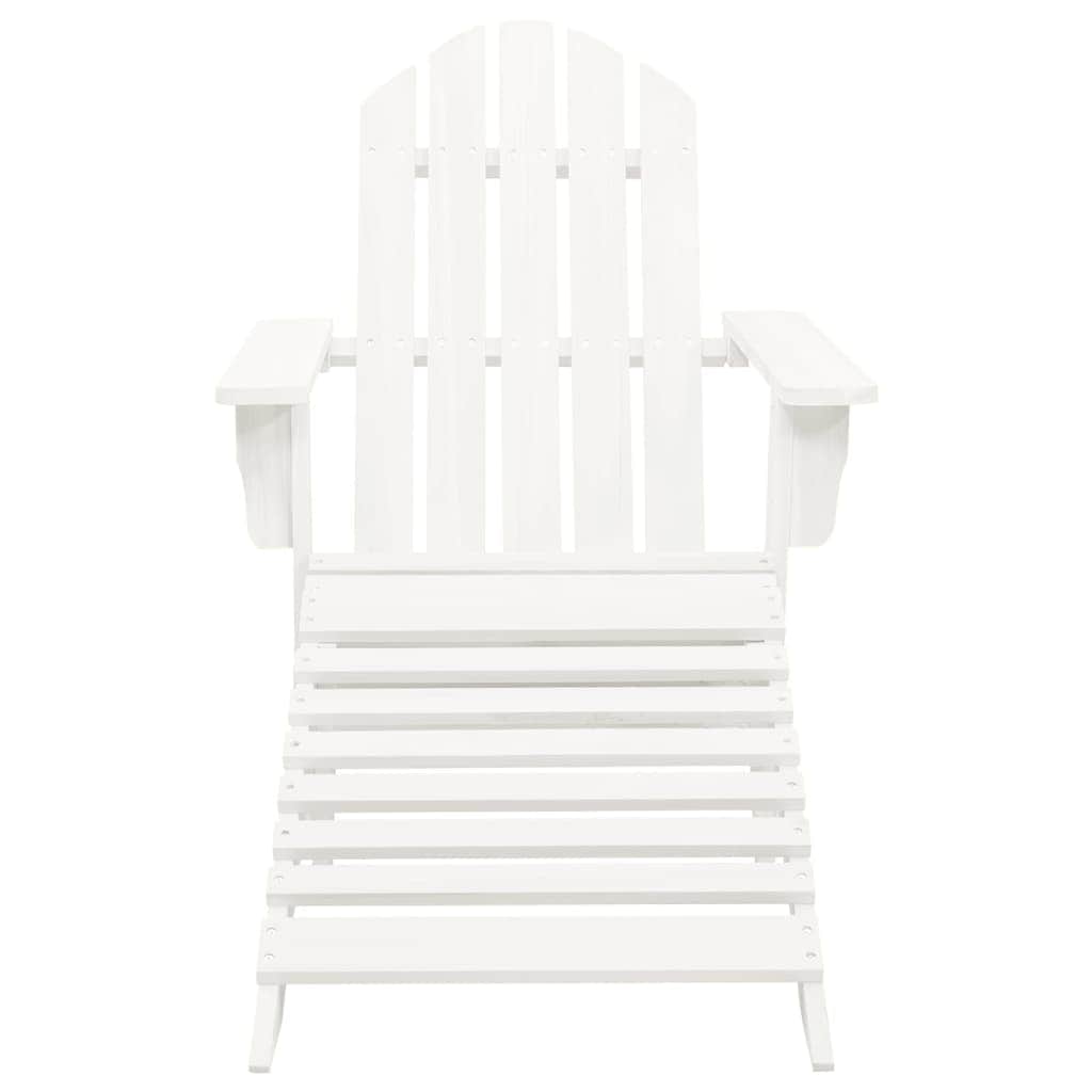 Garden Chair with Ottoman Wood White - Simple deals