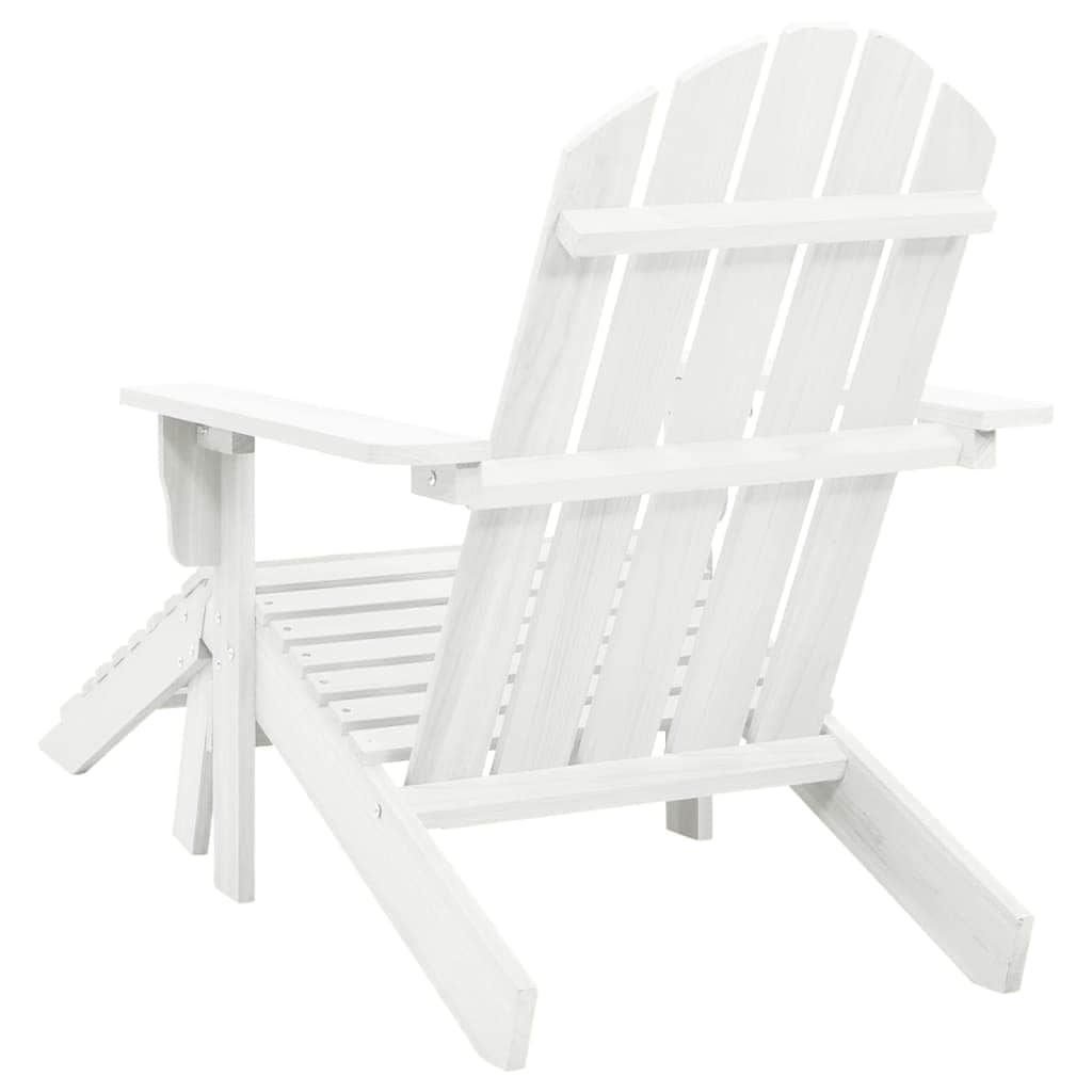 Garden Chair with Ottoman Wood White - Simple deals