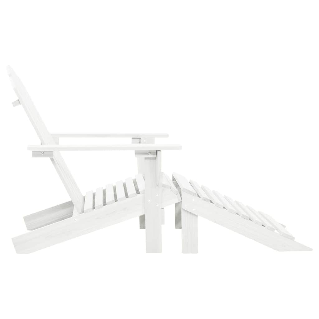 Garden Chair with Ottoman Wood White - Simple deals
