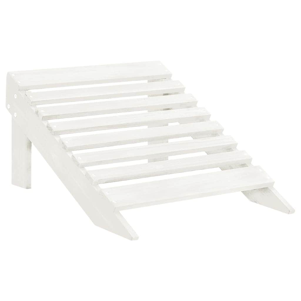 Garden Chair with Ottoman Wood White - Simple deals