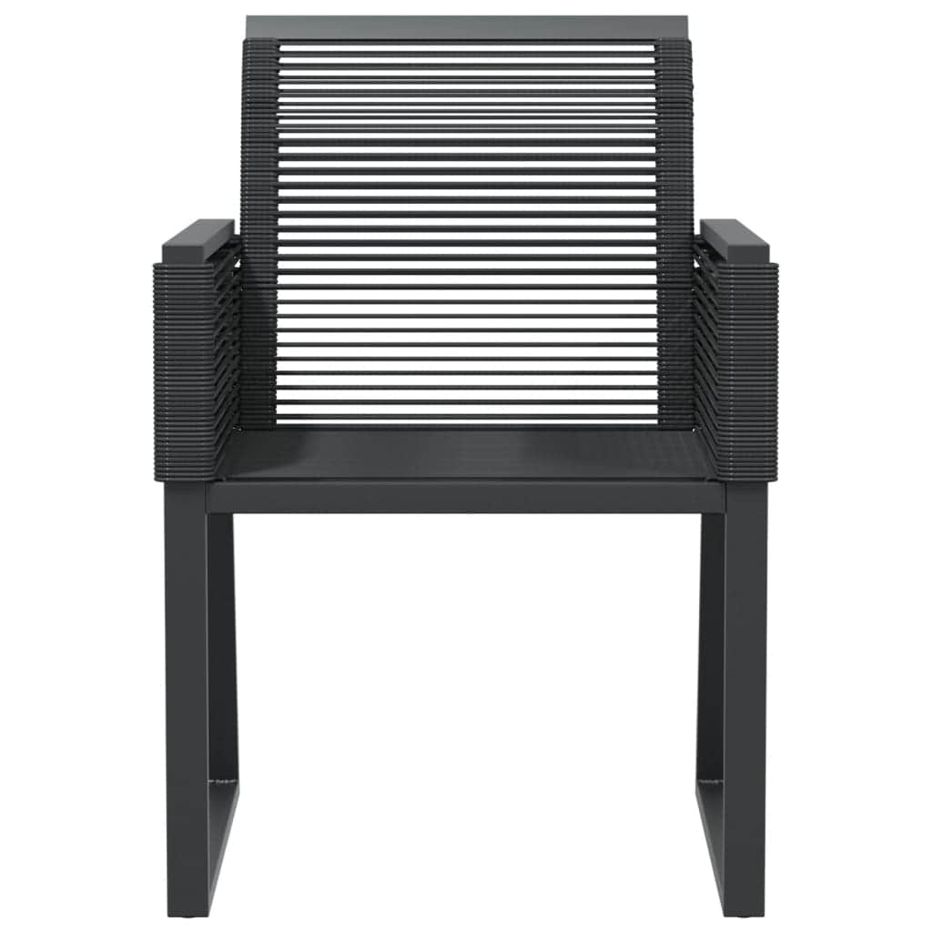 Garden Chairs 2 pcs Black Poly Rattan
