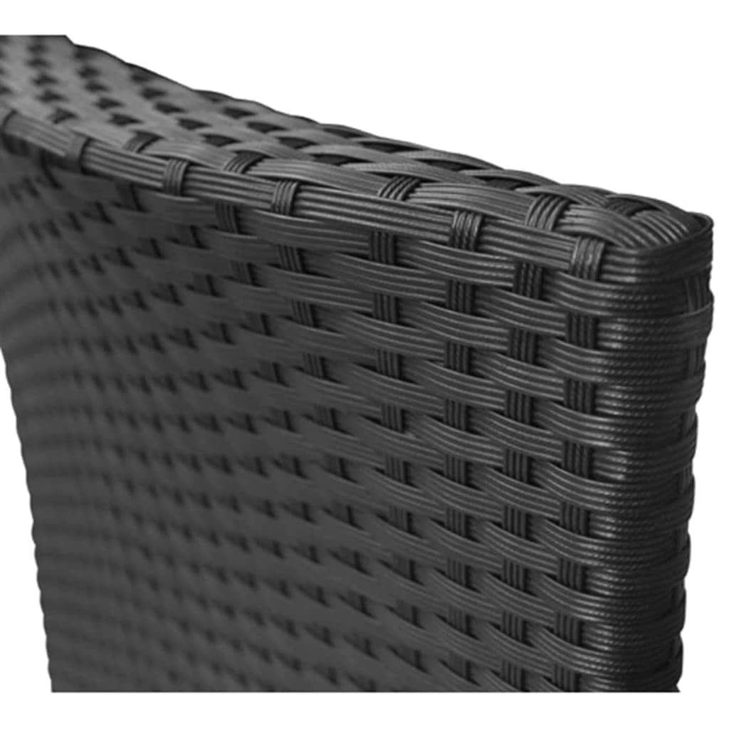Garden Chairs 2 pcs Poly Rattan Black