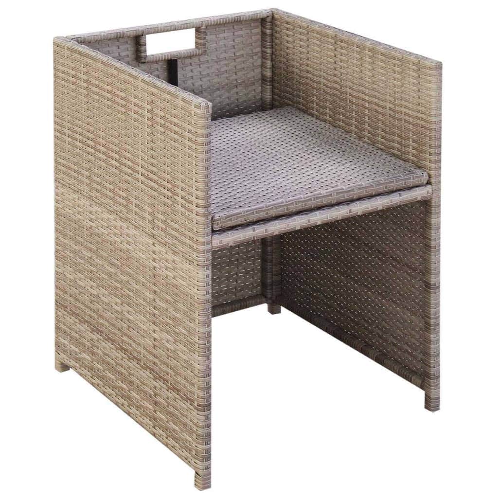 Garden Chairs 2 pcs with Cushions and Pillows Poly Rattan Beige - Simple deals