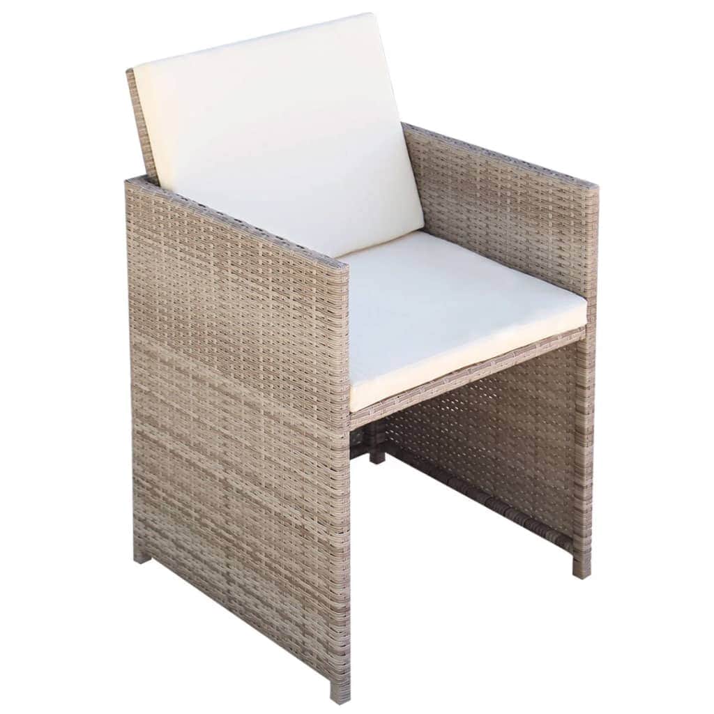 Garden Chairs 2 pcs with Cushions and Pillows Poly Rattan Beige - Simple deals